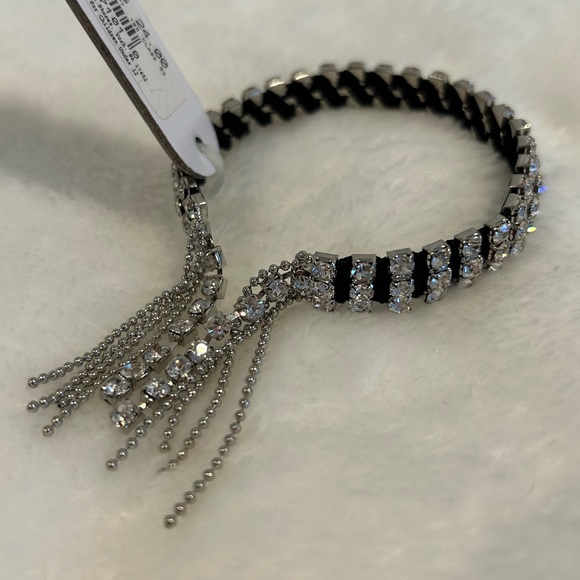 Crystal Bracelet on Stretchy Black Band - Picture 4 of 10